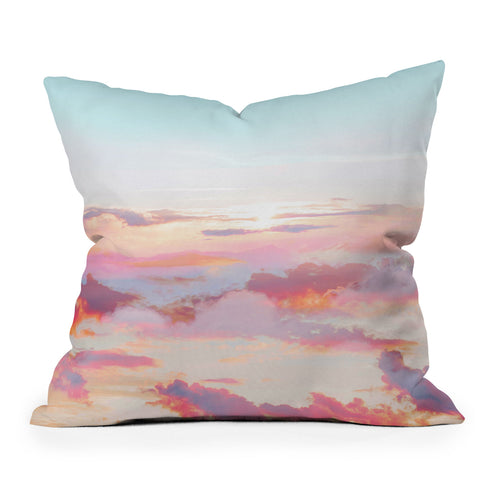 83 Oranges Blush Clouds Outdoor Throw Pillow