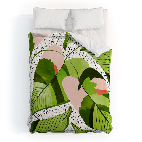 83 Oranges Blushing Leaves Duvet Cover