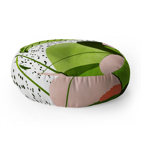 83 Oranges Blushing Leaves Floor Pillow Round