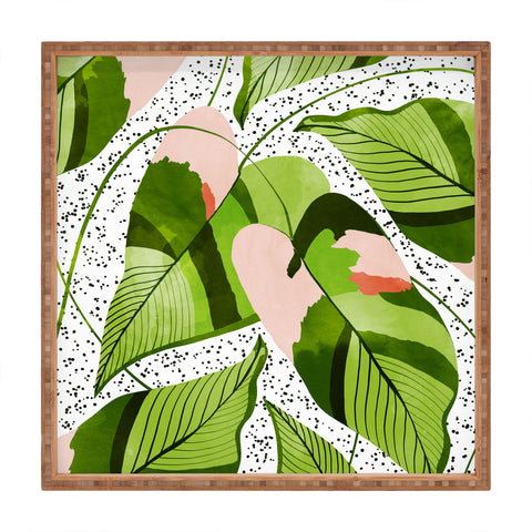 83 Oranges Blushing Leaves Square Tray