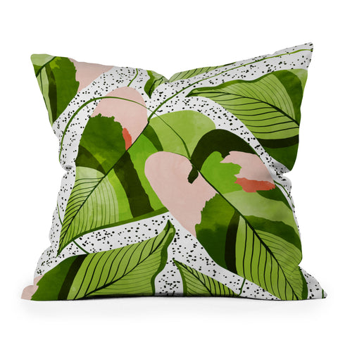 83 Oranges Blushing Leaves Throw Pillow
