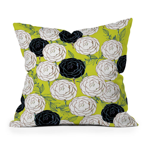 83 Oranges Carnations Outdoor Throw Pillow