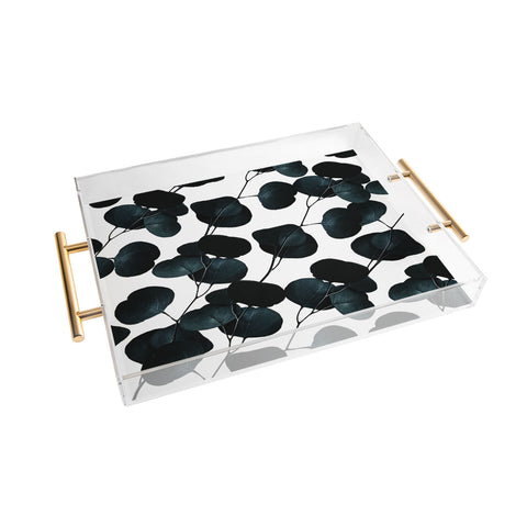 83 Oranges Dark Leaves Acrylic Tray