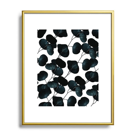 83 Oranges Dark Leaves Metal Framed Art Print