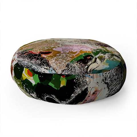 83 Oranges Echoes Beneath the Surface Floor Pillow Round