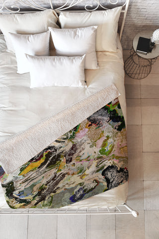83 Oranges Echoes Beneath the Surface Fleece Throw Blanket