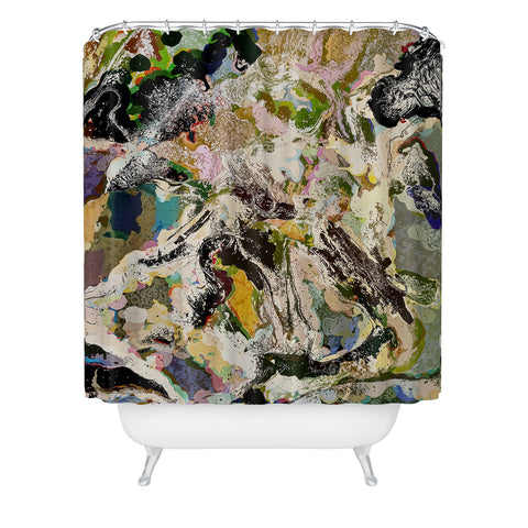 83 Oranges Echoes Beneath the Surface Shower Curtain