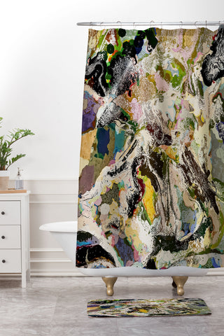 83 Oranges Echoes Beneath the Surface Shower Curtain And Mat