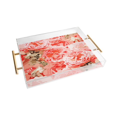 83 Oranges Fiona Floral Acrylic Tray
