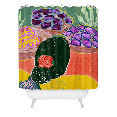 83 Oranges Fish Market Shower Curtain