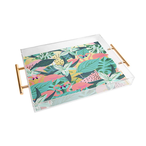 83 Oranges Flamingo Tropical Acrylic Tray