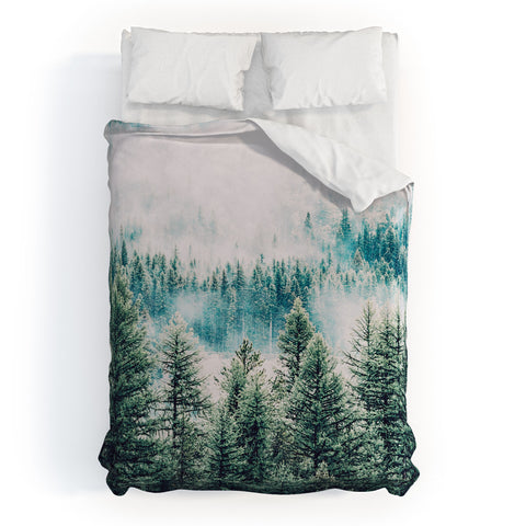 83 Oranges Forest And Fog Duvet Cover