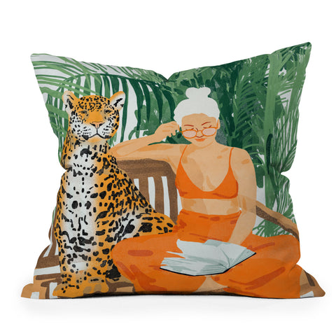 83 Oranges Jungle Vacay Outdoor Throw Pillow