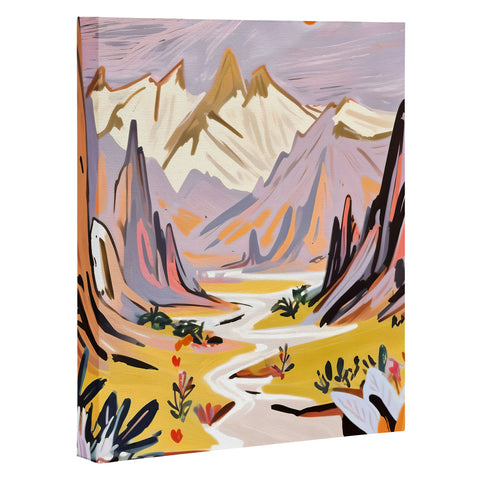 83 Oranges Lavender Mountains Art Canvas