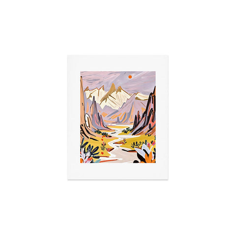 83 Oranges Lavender Mountains Art Print