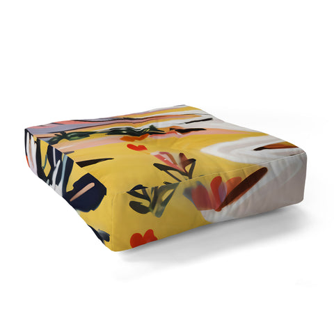 83 Oranges Lavender Mountains Floor Pillow Square