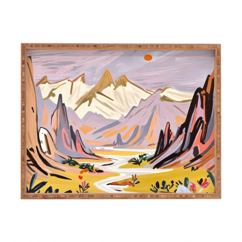 83 Oranges Lavender Mountains Rectangular Tray