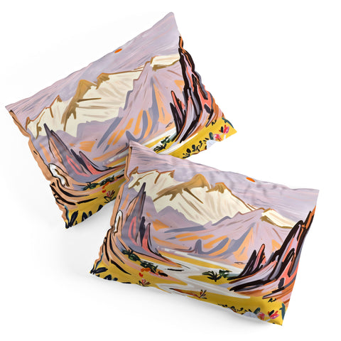 83 Oranges Lavender Mountains Pillow Shams