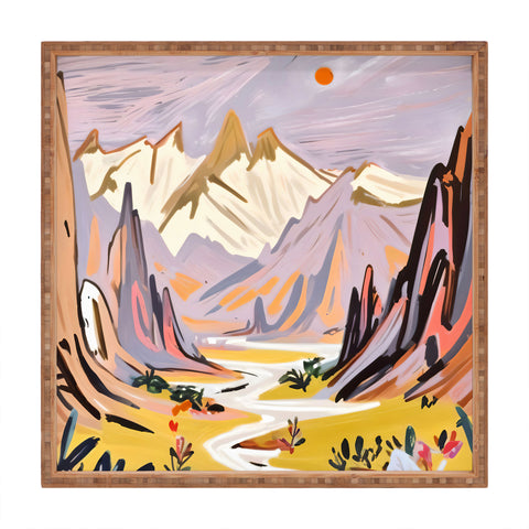 83 Oranges Lavender Mountains Square Tray