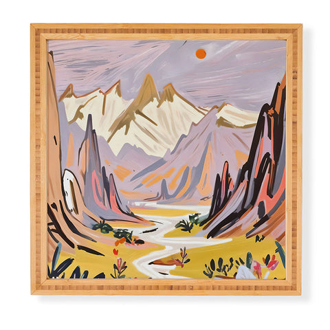 83 Oranges Lavender Mountains Framed Wall Art