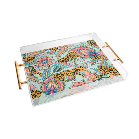 83 Oranges Leopards And Floral Jungle Acrylic Tray