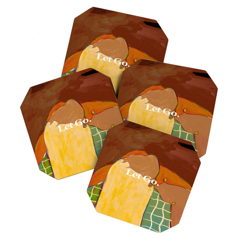 83 Oranges Let Us Let Go Coaster Set