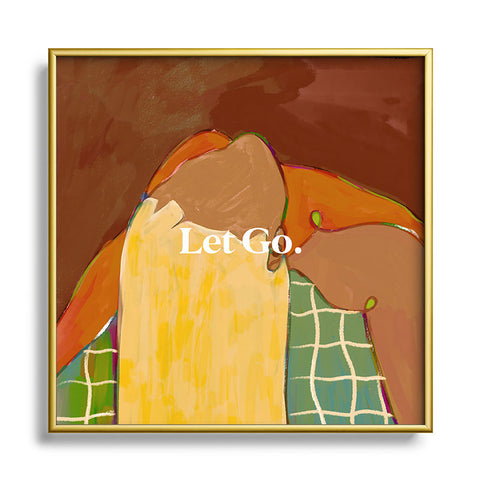 83 Oranges Let Us Let Go Square Metal Framed Art Print