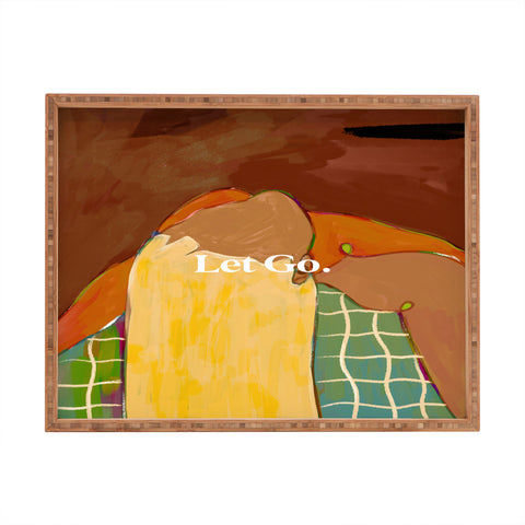 83 Oranges Let Us Let Go Rectangular Tray