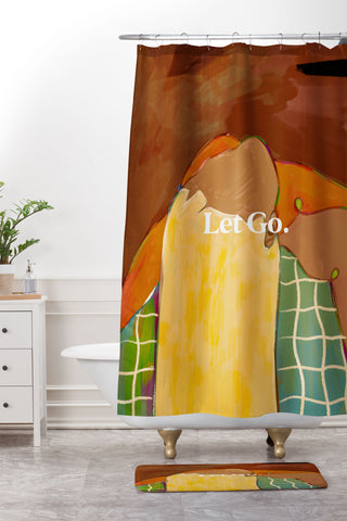 83 Oranges Let Us Let Go Shower Curtain And Mat