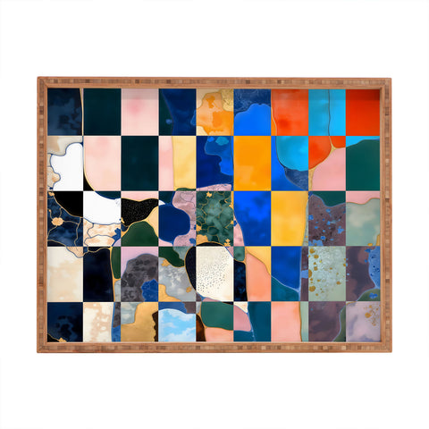 83 Oranges Luxe Checkerboard Rectangular Tray