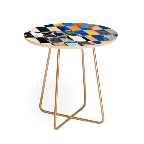 83 Oranges Luxe Checkerboard Round Side Table