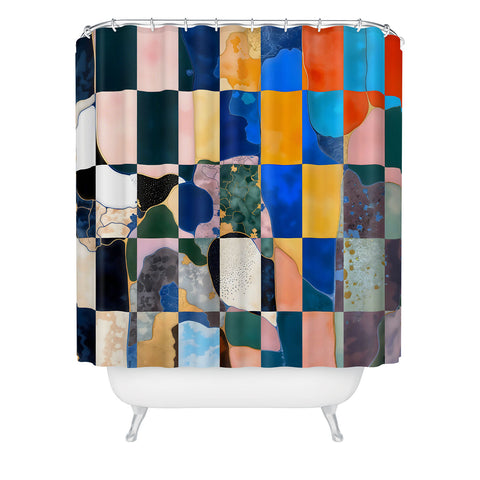 83 Oranges Luxe Checkerboard Shower Curtain