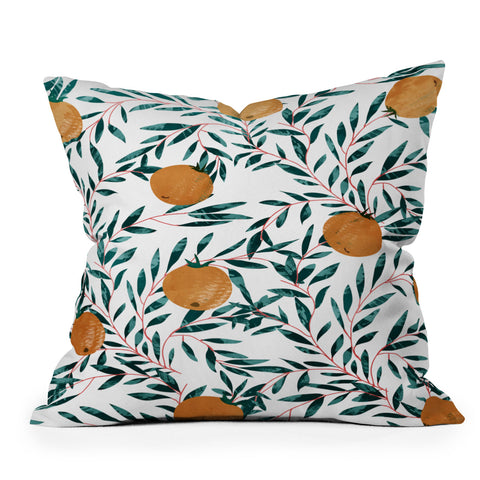 83 Oranges Mandarins Throw Pillow