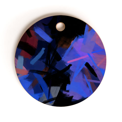 83 Oranges Midnight Sparks Cutting Board Round