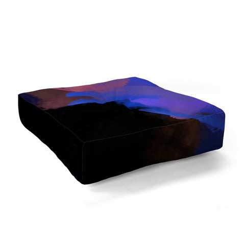 83 Oranges Midnight Sparks Floor Pillow Square