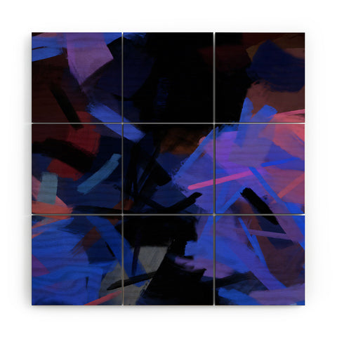 83 Oranges Midnight Sparks Wood Wall Mural