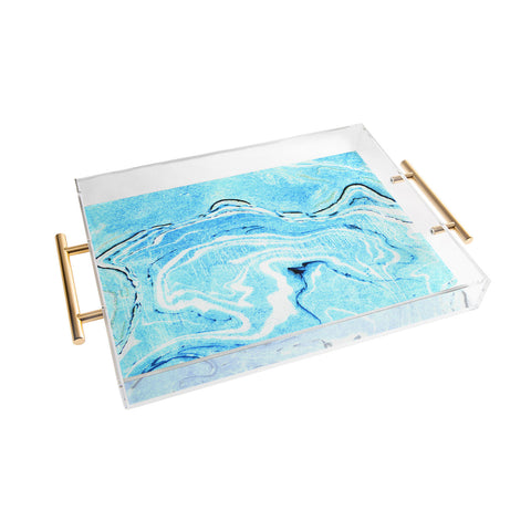 83 Oranges Ocean Marble Acrylic Tray