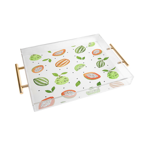 83 Oranges Papaya And Custard Apple Acrylic Tray