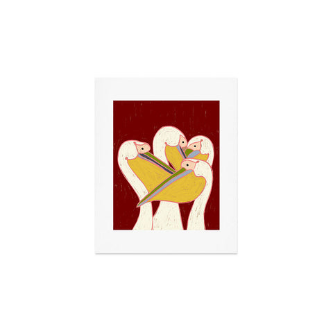 83 Oranges Pelicans Of The Burgundy Sky Art Print