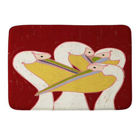 83 Oranges Pelicans Of The Burgundy Sky Memory Foam Bath Mat
