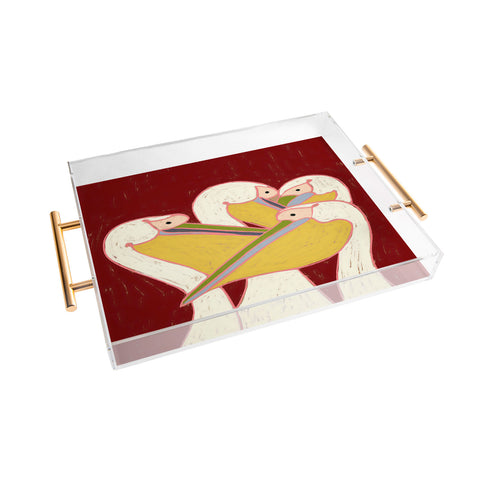 83 Oranges Pelicans Of The Burgundy Sky Acrylic Tray