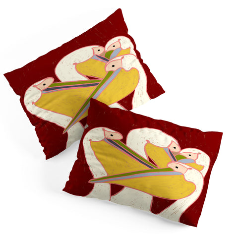 83 Oranges Pelicans Of The Burgundy Sky Pillow Shams