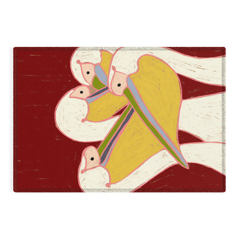 83 Oranges Pelicans Of The Burgundy Sky Outdoor Rug