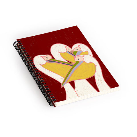 83 Oranges Pelicans Of The Burgundy Sky Spiral Notebook