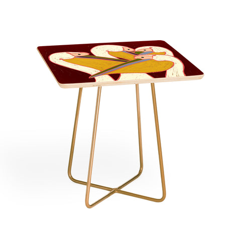 83 Oranges Pelicans Of The Burgundy Sky Side Table