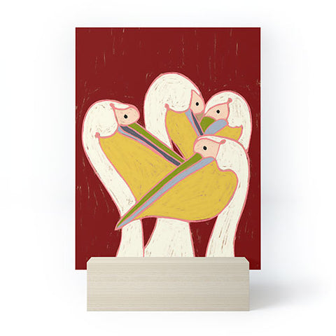 83 Oranges Pelicans Of The Burgundy Sky Mini Art Print