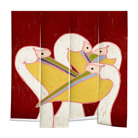 83 Oranges Pelicans Of The Burgundy Sky Wall Mural