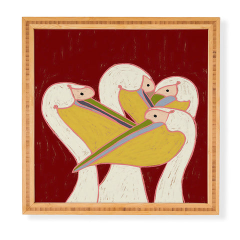 83 Oranges Pelicans Of The Burgundy Sky Framed Wall Art