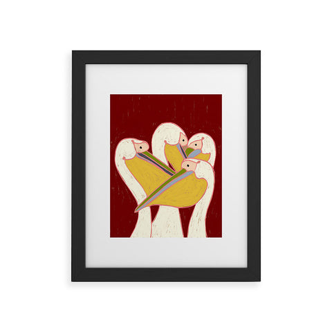 83 Oranges Pelicans Of The Burgundy Sky Framed Art Print