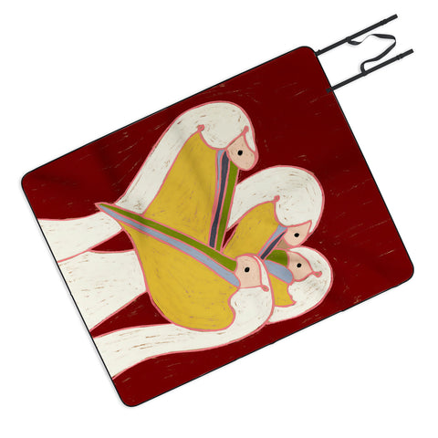 83 Oranges Pelicans Of The Burgundy Sky Picnic Blanket